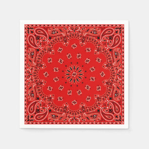 Cowboy Red Paisley Bandana Sjaal BBQ Picknick Serv Servetten
