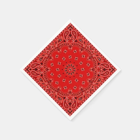 Cowboy Red Paisley Bandana Sjaal BBQ Picknick Serv Servetten (Hoek)