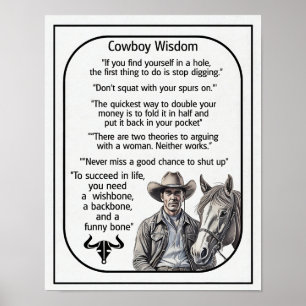 Cowboy-regels en -wijsheid  poster