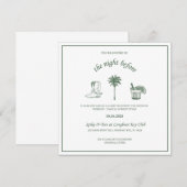 Cowboy repetitie uitnodigingen voor het diner (Voorkant / Achterkant)