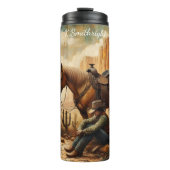 Cowboy Rest Desert Cross Horse Thermosbeker (Voorkant)