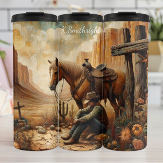 Cowboy Rest Desert Cross Horse Thermosbeker
