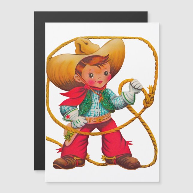 Cowboy Retro Boy Child Cute Western (Voorkant / Achterkant)