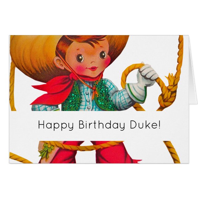 Cowboy Retro Boy Child Cute Western (Voorkant Horizontaal)