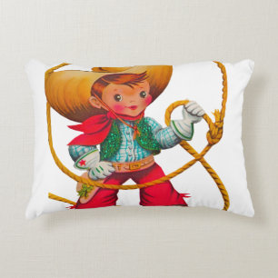 Cowboy Retro Boy Child Cute Western Accent Kussen