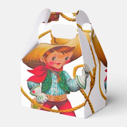 Cowboy Retro Boy Child Cute Western Bedankdoosjes (Achterkant)
