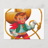 Cowboy Retro Boy Child Cute Western Briefkaart (Voorkant)