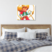 Cowboy Retro Boy Child Cute Western Canvas Afdruk (Insitu (Slaapkamer))