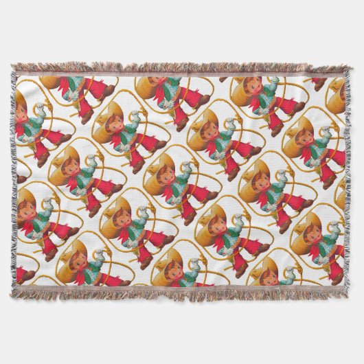 Cowboy Retro Boy Child Cute Western Deken (Voorkant)