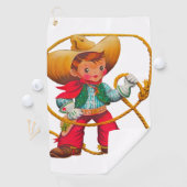 Cowboy Retro Boy Child Cute Western Golfhanddoek (Insitu)