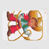Cowboy Retro Boy Child Cute Western Golfhanddoek (Horizontaal)