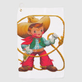 Cowboy Retro Boy Child Cute Western Golfhanddoek (Voorkant)