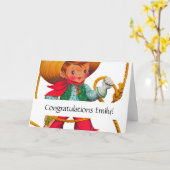 Cowboy Retro Boy Child Cute Western Kaart (Gele Bloem)