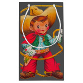 Cowboy Retro Boy Child Cute Western Klein Cadeauzakje (Achterkant)