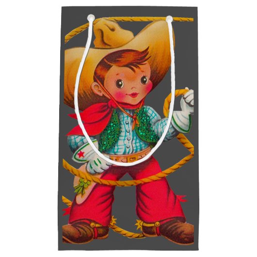 Cowboy Retro Boy Child Cute Western Klein Cadeauzakje (Voorkant)