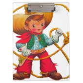 Cowboy Retro Boy Child Cute Western Klembord (Voorkant)