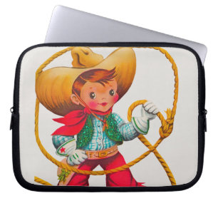 Cowboy Retro Boy Child Cute Western Laptop Sleeve