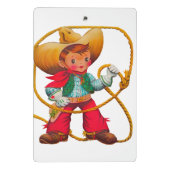 Cowboy Retro Boy Child Cute Western Mini Klembord (Achterkant)