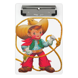 Cowboy Retro Boy Child Cute Western Mini Klembord