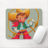 Cowboy Retro Boy Child Cute Western Muismat (Met muis)