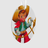 Cowboy Retro Boy Child Cute Western Ornament (voorkant)