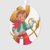 Cowboy Retro Boy Child Cute Western Ornament (voorkant)