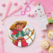 Cowboy Retro Boy Child Cute Western Papieren Bordje (Feest)