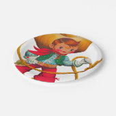 Cowboy Retro Boy Child Cute Western Papieren Bordje (Gekanteld)