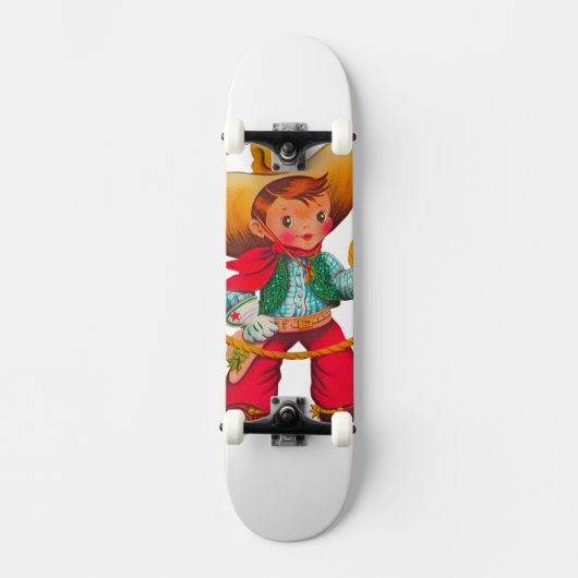 Cowboy Retro Boy Child Cute Western Persoonlijk Skateboard (Voorkant)