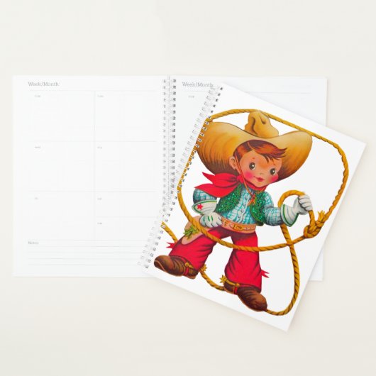 Cowboy Retro Boy Child Cute Western Planner (Display)
