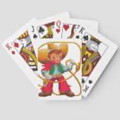 Cowboy Retro Boy Child Cute Western Pokerkaarten (Achterkant)
