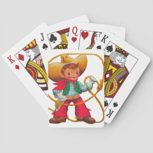 Cowboy Retro Boy Child Cute Western Pokerkaarten