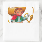 Cowboy Retro Boy Child Cute Western Rechthoekige Sticker (Tas)
