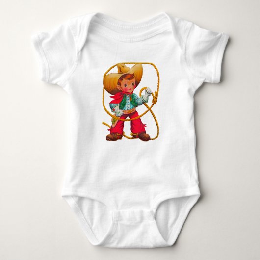 Cowboy Retro Boy Child Cute Western Romper (Voorkant)