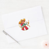Cowboy Retro Boy Child Cute Western Ronde Sticker (Envelop)