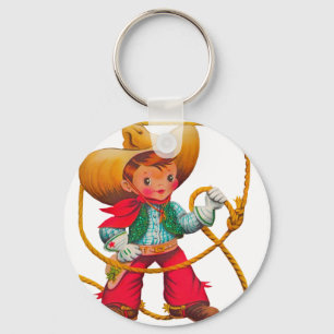 Cowboy Retro Boy Child Cute Western Sleutelhanger