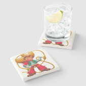 Cowboy Retro Boy Child Cute Western Stenen Onderzetter (Zijkant)