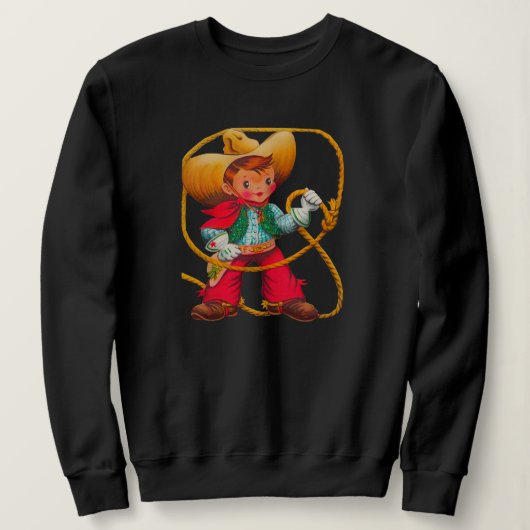 Cowboy Retro Boy Child Cute Western Trui (Design voorkant)
