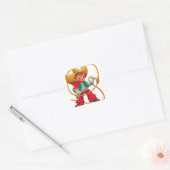 Cowboy Retro Boy Child Cute Western Vierkante Sticker (Envelop)