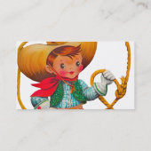 Cowboy Retro Boy Child Cute Western Visitekaartje (Achterkant)