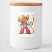 Cowboy Retro Boy Child Cute Western Voedselcontainer Etiket (Voorkant)