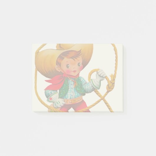 Cowboy Retro Jongen Kind Schattig Westers Post-it® Notes (Voorkant)