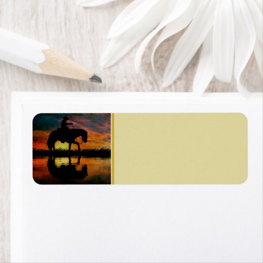 Cowboy Return-adreslabel Etiket (Insitu)