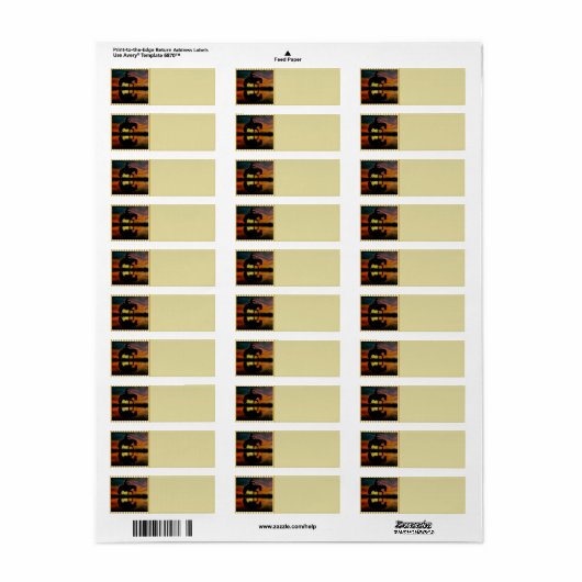 Cowboy Return-adreslabel Etiket (Full Sheet)