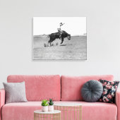 Cowboy Riding a Bucking Bull Canvas Afdruk (Insitu (Woonkamer))