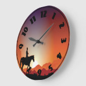 Cowboy Riding a Horse Clock Grote Klok (Hoek)