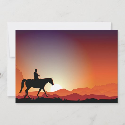 Cowboy Riding A Horse Invitations Kaart (Voorkant)