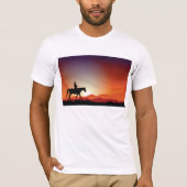 Cowboy Riding A Horse Mannen T-Shirt (Voorkant)