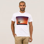 Cowboy Riding A Horse Mannen T-Shirt (Voorkant volledig)
