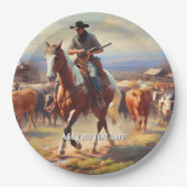 Cowboy Riding a Paint Horse Papieren Bordje (Voorkant)